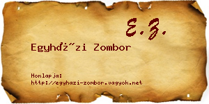 Egyházi Zombor névjegykártya